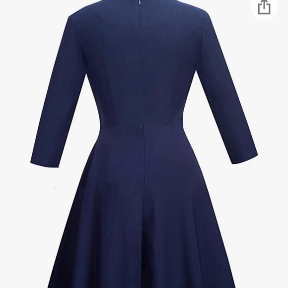 Homeyee Elegant Cocktail Dress with Lace Trim - Picture 14 of 16